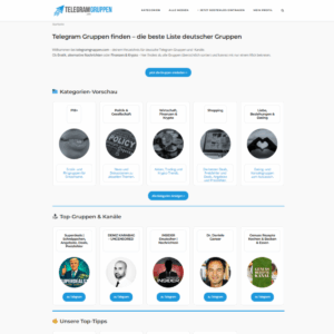 Homepage https://telegramgruppen.com - deutsche Telegram Verzeichnis für Gruppen und Kanäle